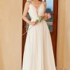 Homrain Spaghetti Straps Simple Wedding Dress | Beach Wedding Dresses