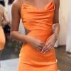 Homrain Open Back Ruched Tight Homecoming Dress | Orange Hoco Dresses