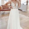 Homrain Simple A-Line Boho Long Chiffon Wedding Dress With Lace | Simple Wedding Dresses