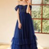 Homrain Off The Shoulder Prom Dress | Blue Prom Dresses