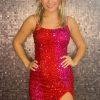 Homrain Sparkly And Fuchsia Sequins Tight Short Homecoming Dress | Pink Hoco Dresses