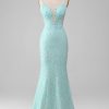 Homrain Sparkly Mermaid Long Prom Dress | Green Prom Dresses