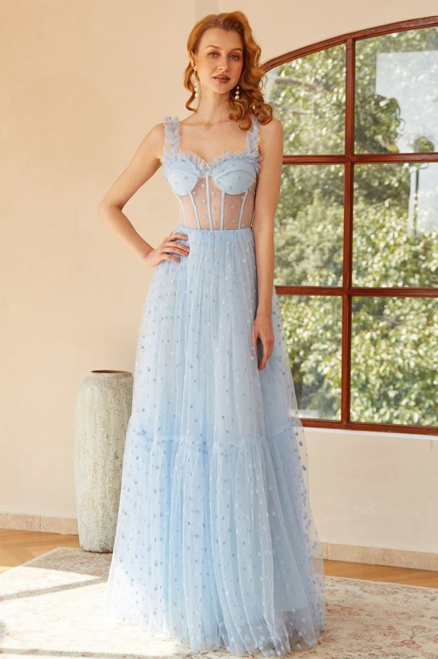 Homrain Blue Sweetheart Neck Prom Dress | Blue Prom Dresses