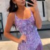 Homrain Sparkly Sequins Spaghetti Straps Short Homecoming Dress With Fringes | Purple Hoco Dresses