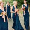 Homrain Mermaid V-Neck Long Bridesmaid Dress | Bridesmaid Dresses 2024