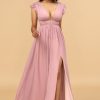 Homrain V-Neck Long Chiffon Bridesmaid Dress | Bridesmaid Dress Under 100