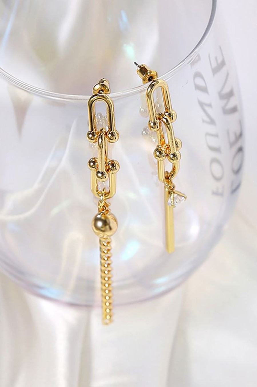 Homrain Asymmetrical Crystal Drop Earrings | Earrings