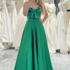 Homrain Sparkly A Line Sweetheart Long Mirror Prom Dress | Green Prom Dresses