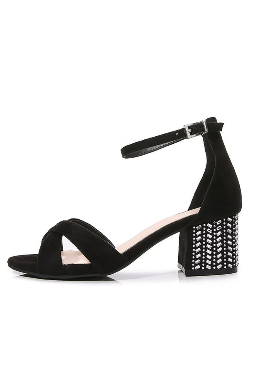 Homrain Cross Ankle Strappy Chunky Heel Sandal | Shoes