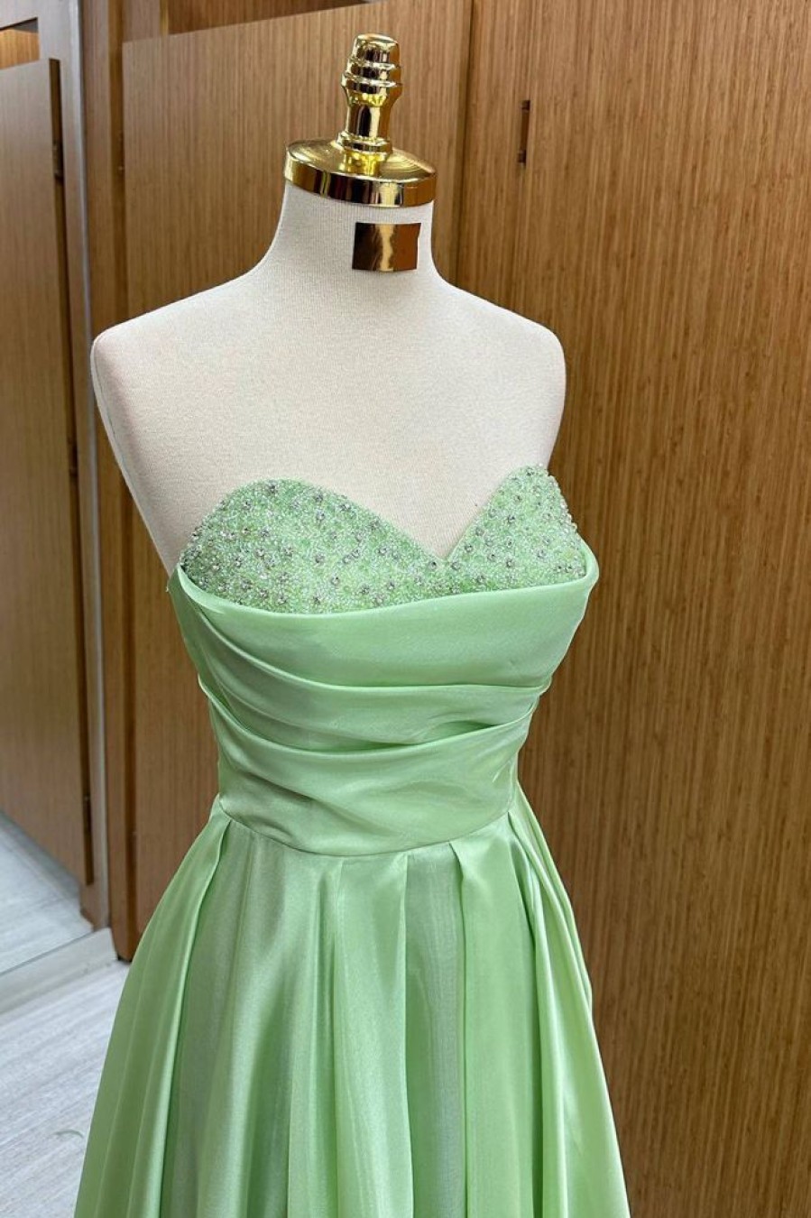 Homrain Sweetheart Long Sequined Prom Dress | Green Prom Dresses