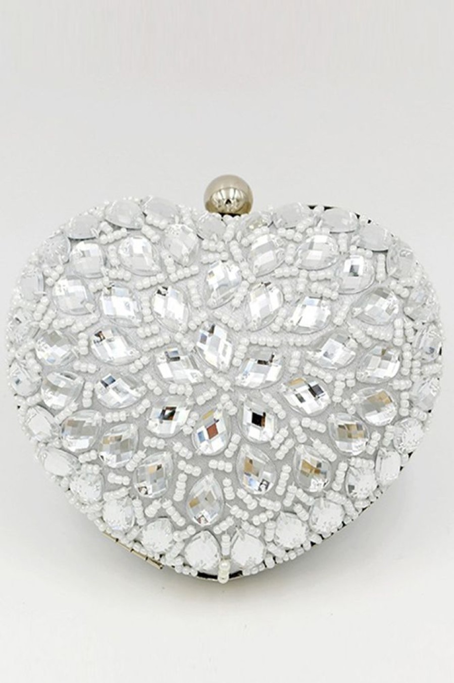 Homrain Beaded Heart Shaped Party Clutch | Handbags