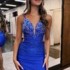 Homrain Sparkly Lace-Up Back Sequins Tight Short Homecoming Dress | Blue Hoco Dresses