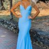 Homrain Spaghetti Straps Mermaid Prom Dress | Blue Prom Dresses