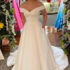 Homrain Off The Shoulder Corset Simple Long Wedding Dress With Pockets | Simple Wedding Dresses