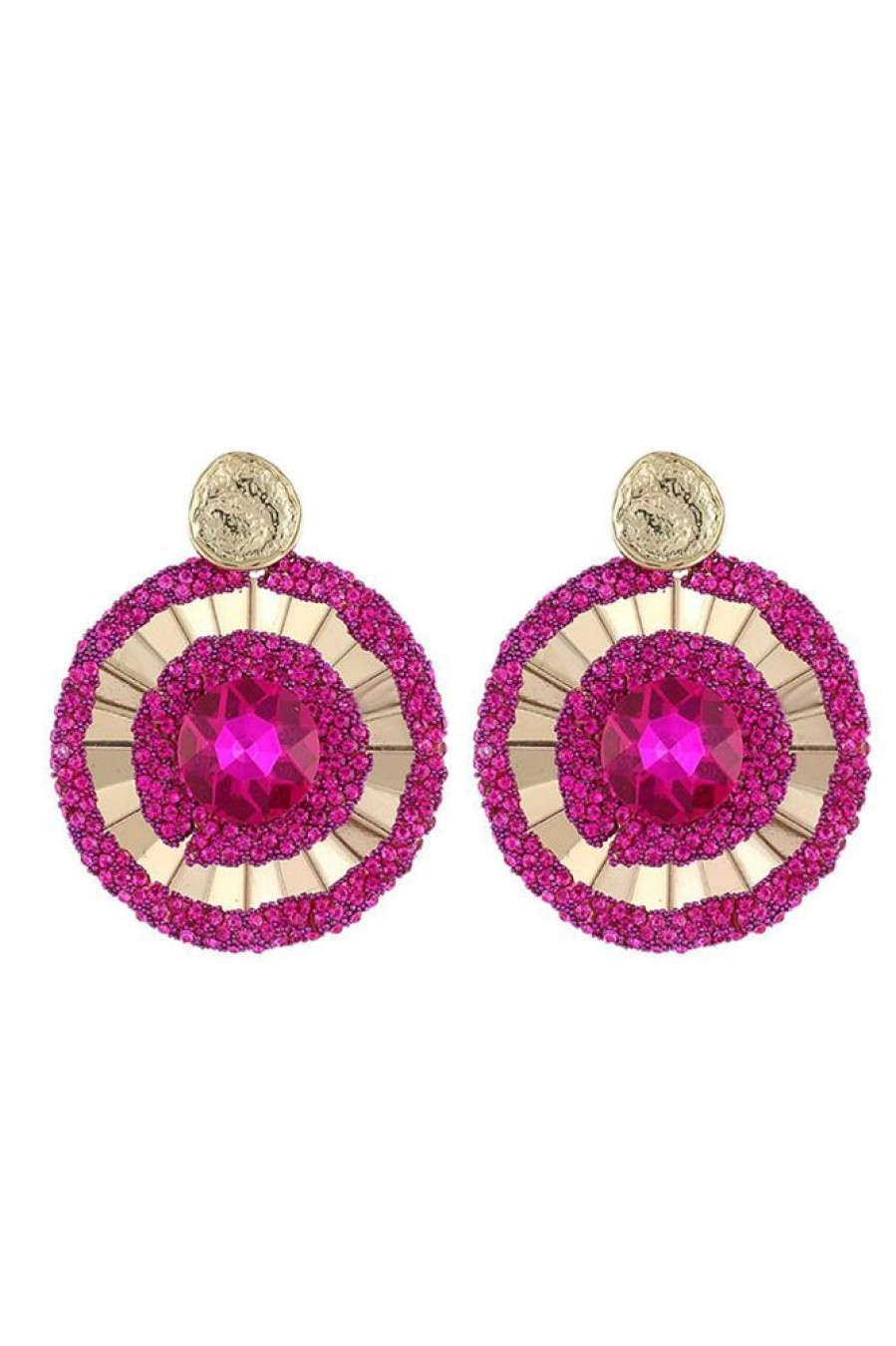 Homrain Alloy Rhinestones Round Earrings | Earrings