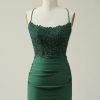 Homrain Beaded Short Tight Homecoming Dress With Appliques | Green Hoco Dresses