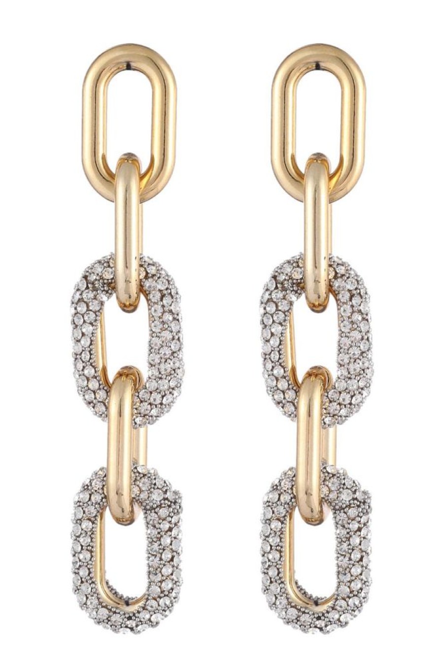 Homrain Metallic Chain Rhinestones Earrings | Earrings