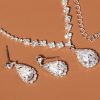 Homrain Rhinestone Drop Bridal Earrings Necklace Set | Bridal Accessories