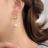 Homrain Statement Delicate Pearl Sliding Stud Earrings | Bridal Accessories