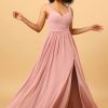 Homrain A Line Long Bridesmaid Dress With Split Front | Bridesmaid Dress Under 100