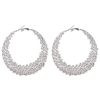 Homrain Cut Out Rhinestones Round Geometric Earrings | Earrings