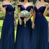 Homrain A-Line Corset Long Chiffon Bridesmaid Dress With Lace | Bridesmaid Dresses 2024