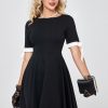 Homrain Vintage Short Sleeves Little Dress | Black Hoco Dresses