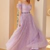 Homrain A Line Prom Dress (Belt Not Included) | Purple Prom Dresses