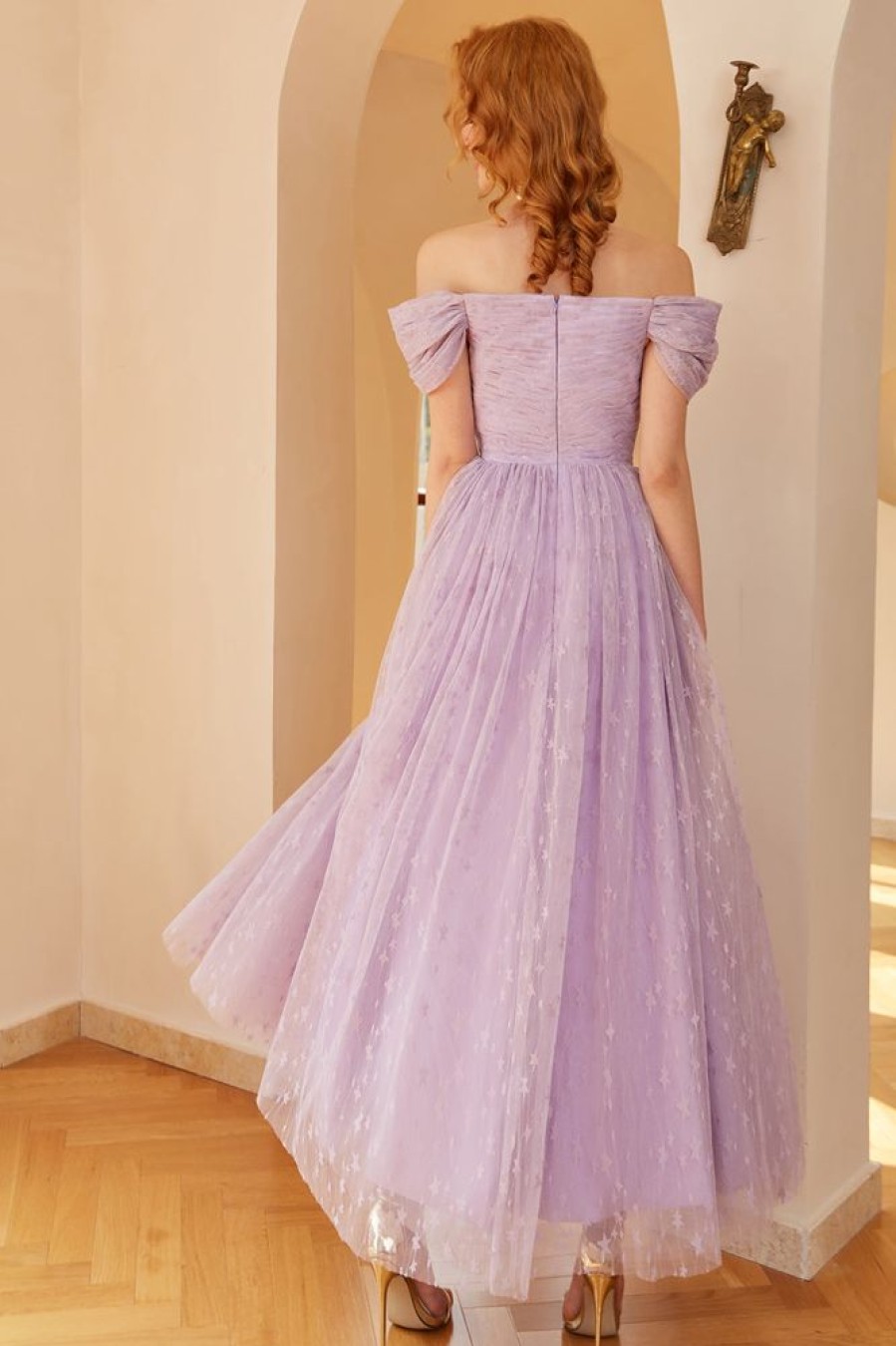 Homrain A Line Prom Dress (Belt Not Included) | Purple Prom Dresses