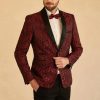 Homrain Shawl Lapel Jacquard One Button Men'S Prom Blazer | Men Blazers