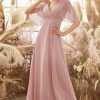 Homrain Blush Batwing Sleeves Chiffon Bridesmaid Dress | Boho Bridesmaid Dresses