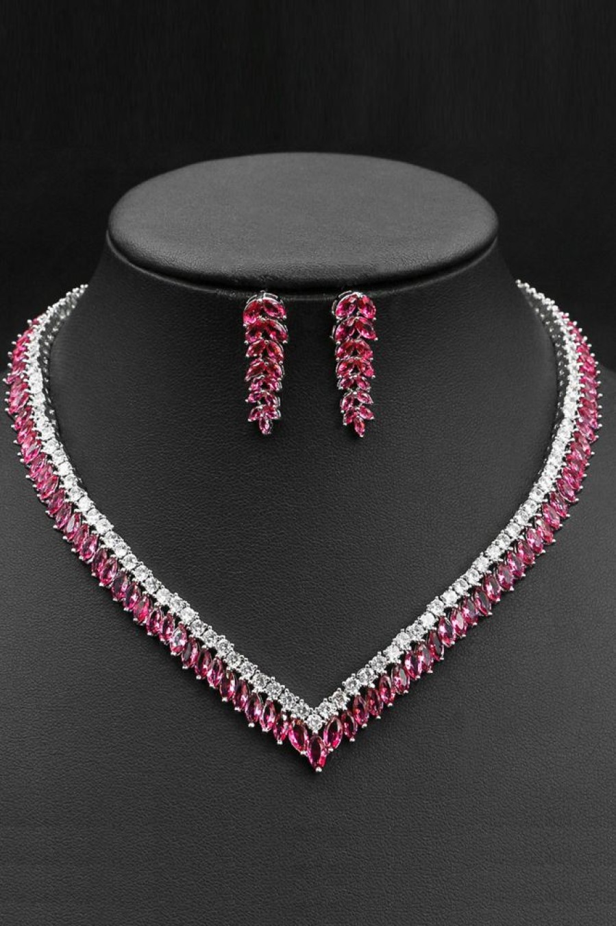 Homrain Crystal Earrings Necklace Jewelry Set | Earrings