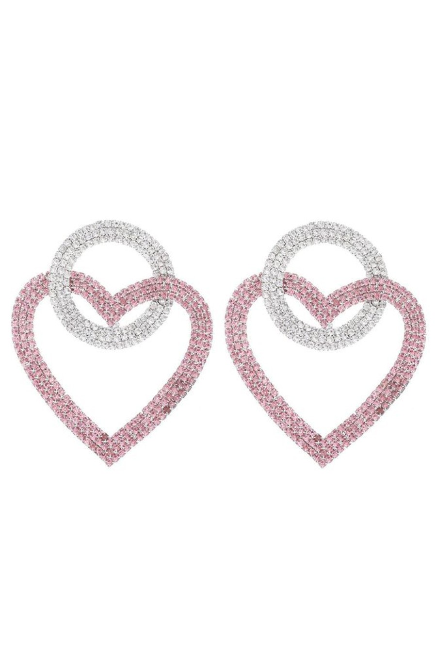 Homrain Sparkly Rhinestones Heart Earrings | Earrings