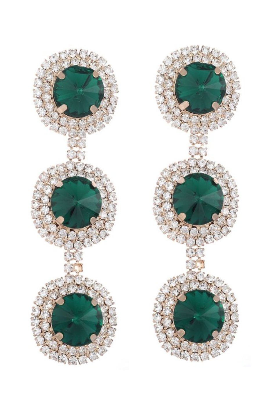 Homrain Multi-Layered Round Rhinestones Earrings | Earrings