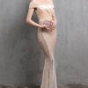 Homrain Gold Mermaid Sequin Long Prom Dress | Gold Prom Dresses