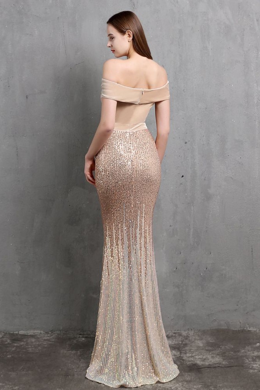 Homrain Gold Mermaid Sequin Long Prom Dress | Gold Prom Dresses