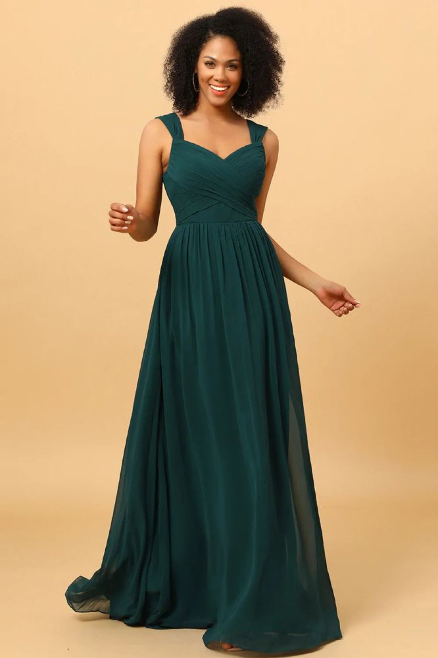 Homrain Chiffon Bridesmaid Dress With Ruffles | Bridesmaid Dress Under 100