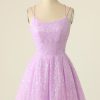 Homrain Light Purple Sequined A-Line Homeoming Dress | Purple Prom Dresses