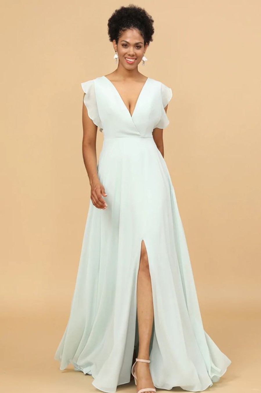 Homrain Chiffon V-Neck Bridesmaid Dress | Bridesmaid Dress Under 100