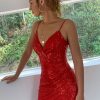 Homrain Sequins Tight Homecoming Dress | Red Hoco Dresses