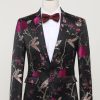 Homrain Jacquard Satin Notched Lapel Blazer | Men Blazers