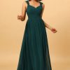 Homrain Chiffon Bridesmaid Dress With Ruffles | Wedding Guest Dresses