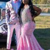 Homrain Pink Floral Jacquard Shawl Lapel 2 Piece Prom Homecoming Suits | Men'S Suits & Tuxedos