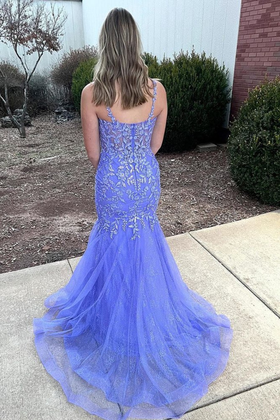 Homrain Mermaid Long Prom Dress With Appliques | Purple Prom Dresses