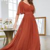 Homrain Sheath Chiffon Long Prom Dress | Wedding Guest Dresses