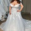 Homrain Tulle Off The Shoulder Long Plus Size Wedding Dress With Appliques | Plus Size Wedding Dresses